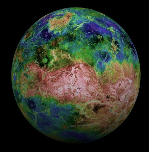 Venus altitude map